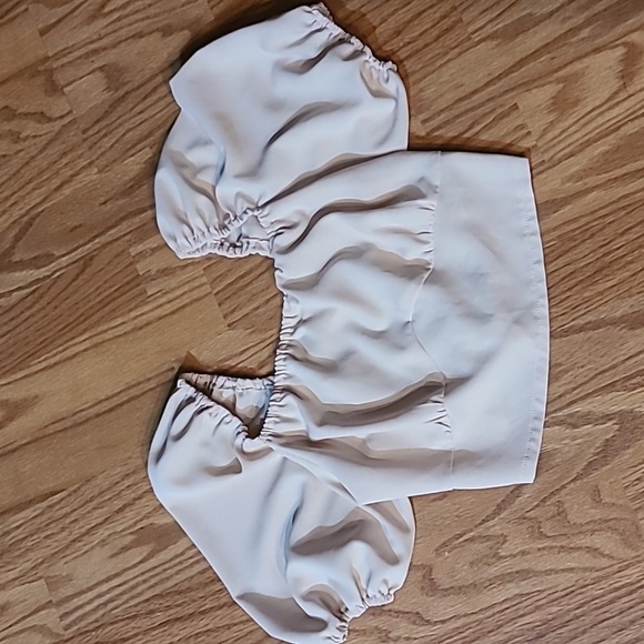 SHEIN Privé Lace Up Backless Puff Sleeve Top Women's Size Large - Picture 4 of 15